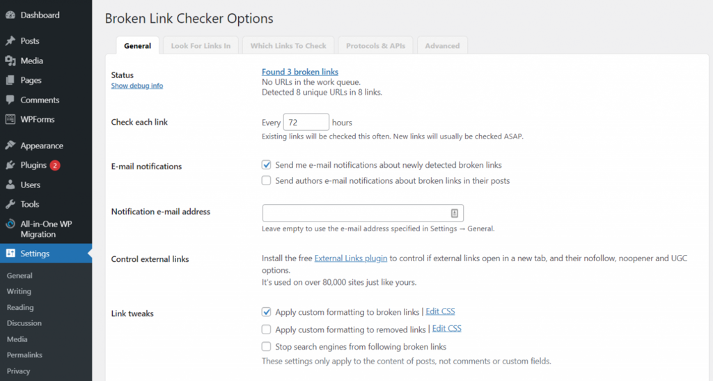 automatic link checker